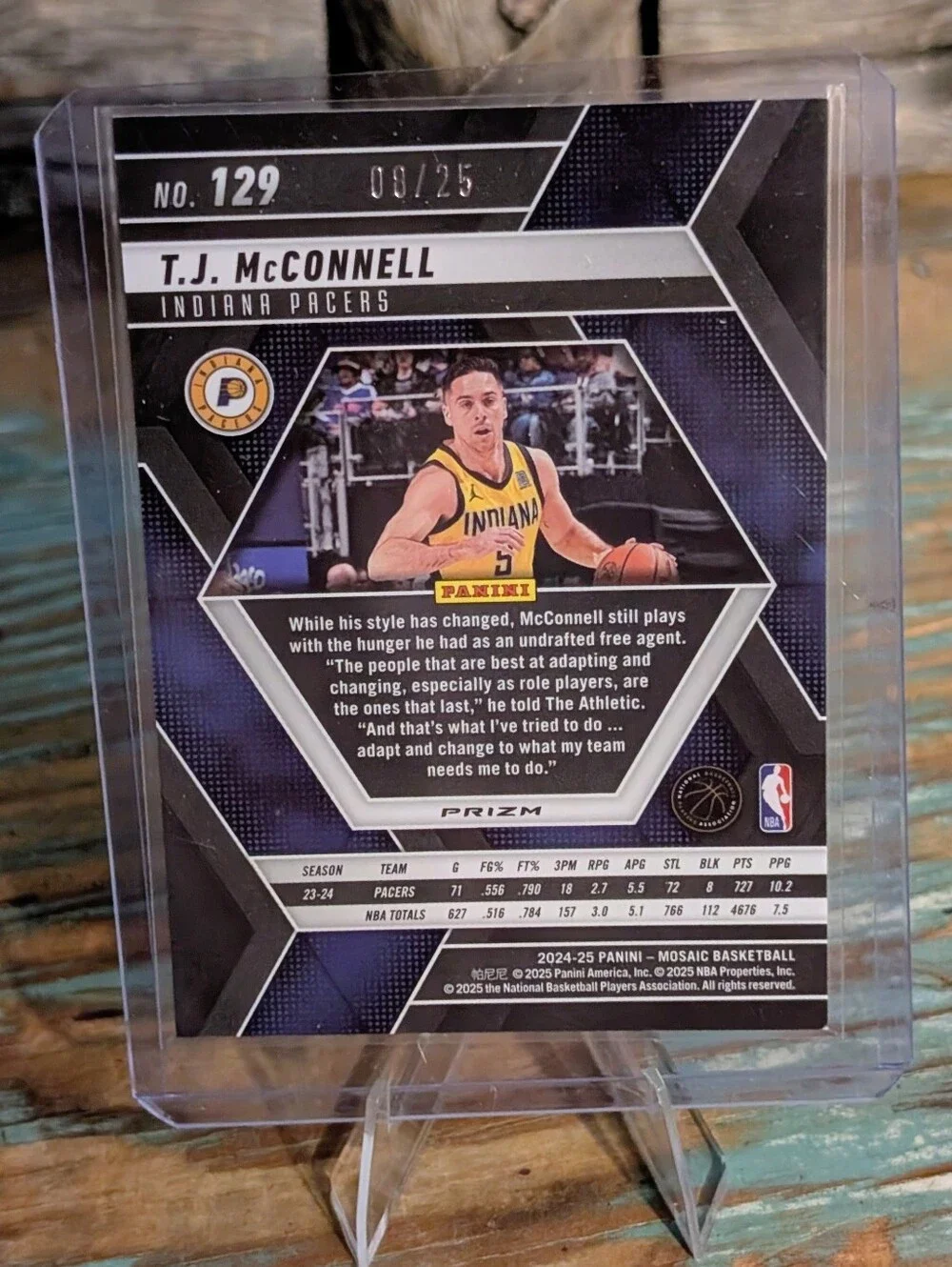 2024-25 Panini Prizm T J McConnell Orange Florescent Mosaic 08/25